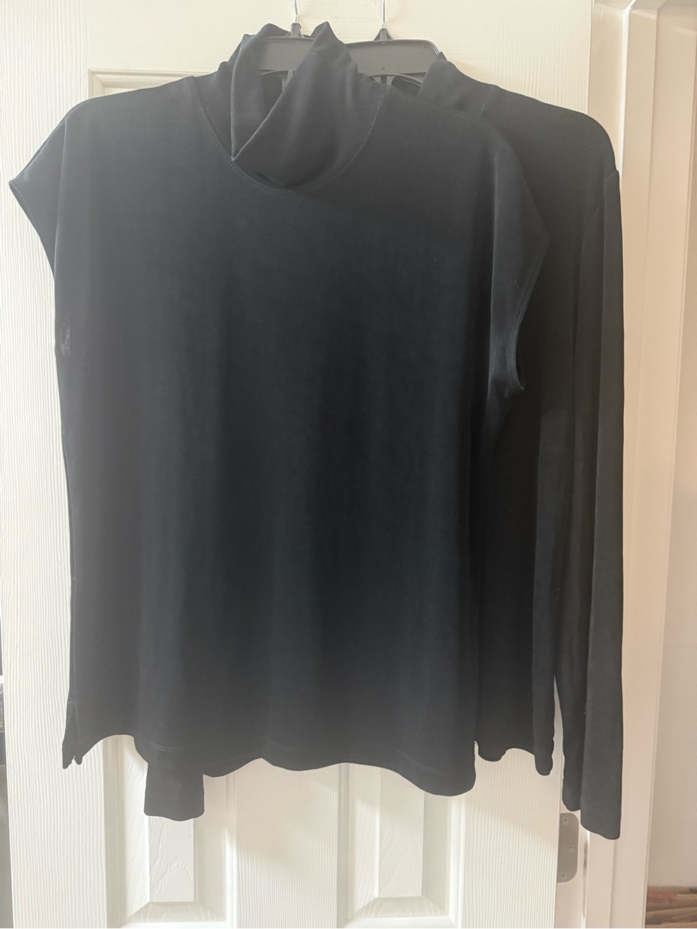 Chico's Travelers Mock Neck Tops Size 3 US 16 XL Black Long Sleeve Sleeveless